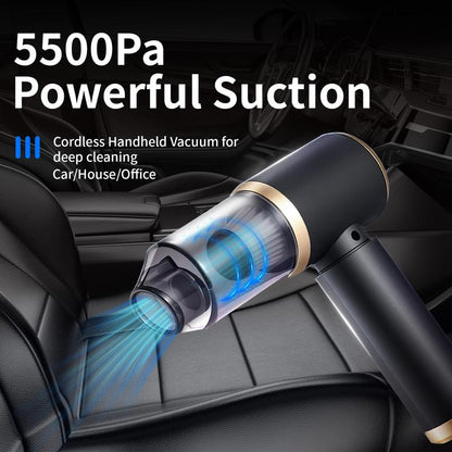 Powerful handheld cordless vacuum cleaner with strong suction.