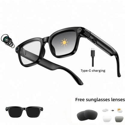 AI Camera Glasses 8MP HD Recording Real Time Translation UV Protection