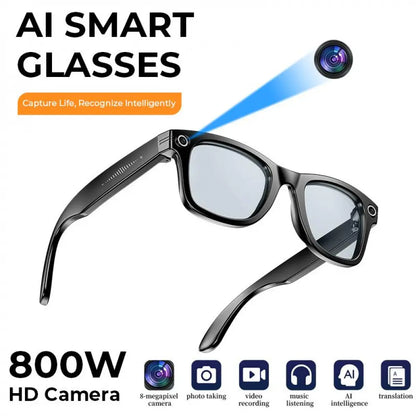 Smart AI Camera Glasses with 8MP Photochromic Lenses Real Time Translation