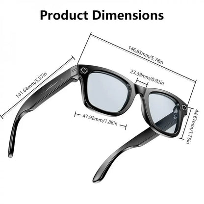 Smart AI Camera Glasses with 8MP Photochromic Lenses Real Time Translation