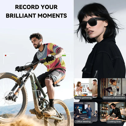 Smart AI Camera Glasses with 8MP Camera 1080P Video Real Time Translation