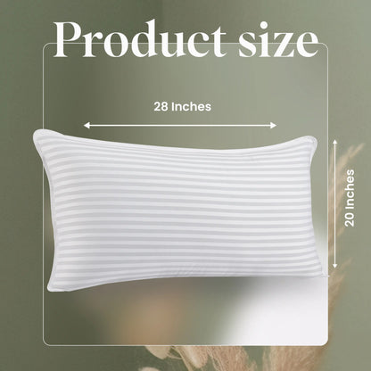 Striped Pillows 2-Pack – Breathable Covers, No-Shift – Memory Foam for Back Sleepers