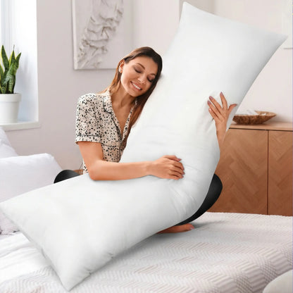 Long Body Pillow – Supportive Bolster Positioner – Soft Durable Bed Accessory for Side Sleepers & Comfort