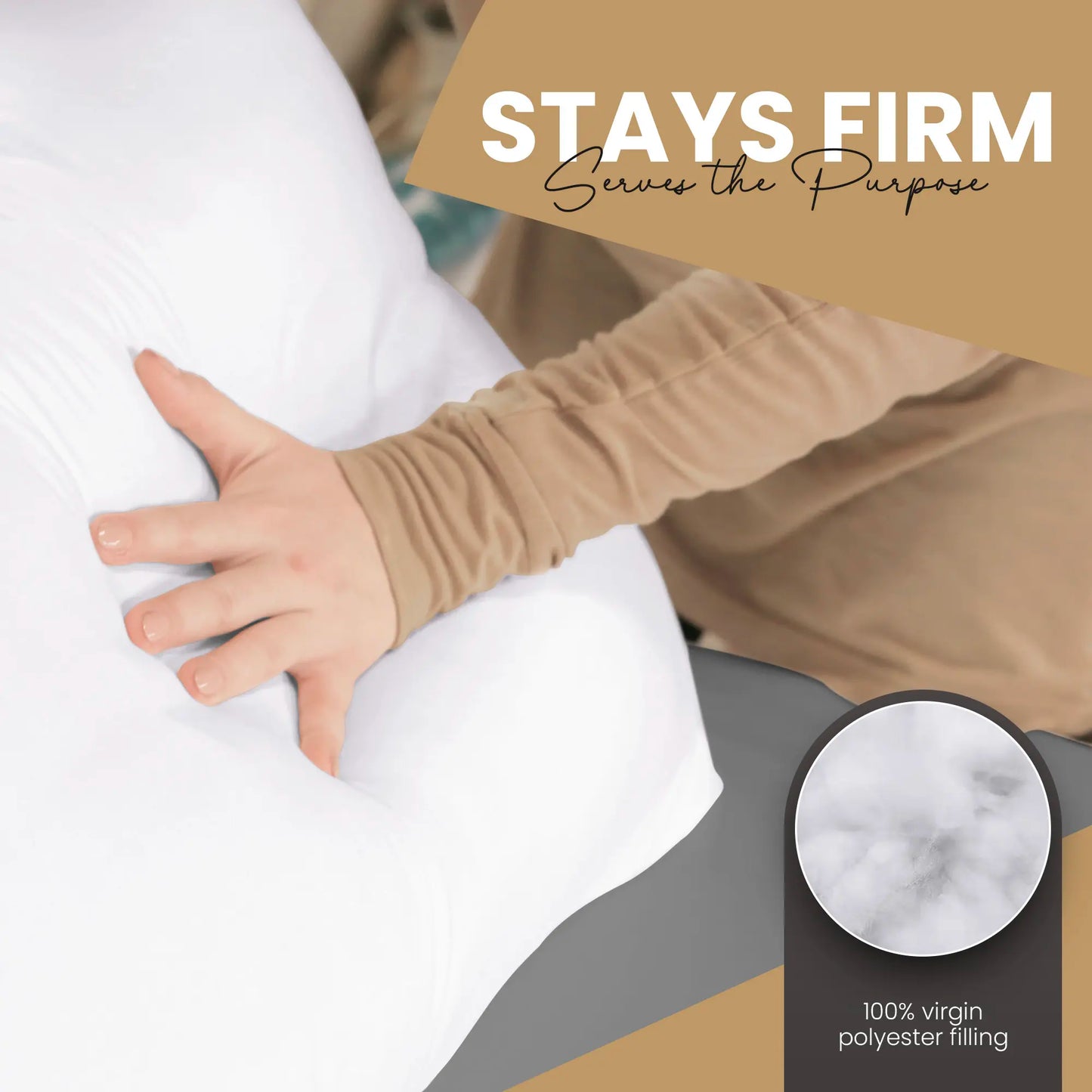 Long Body Pillow – Supportive Bolster Positioner – Soft Durable Bed Accessory for Side Sleepers & Comfort