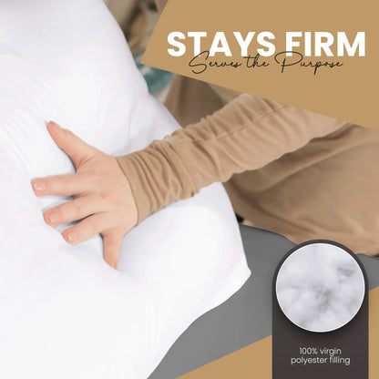 Long Body Pillow – Supportive Bolster Positioner – Soft Durable Bed Accessory for Side Sleepers & Comfort