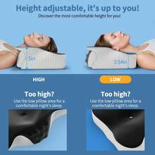 Cooling Memory Foam Neck Pillow – Adjustable Ergonomic Support – Cervical Pain Relief & Comfort